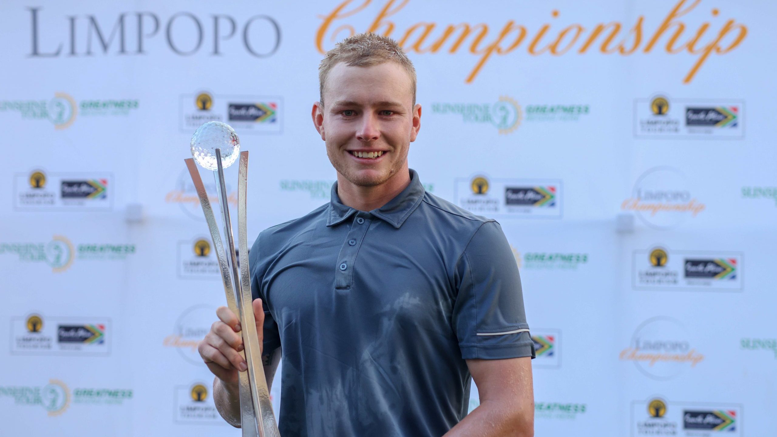 Ryan van Velzen with the Limpopo Championship trophy on his Sunshine Tour debut 