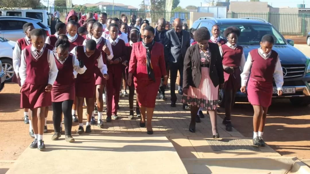 MEC Mavhungu Lerule-Ramakhanya hands over a refurbished Ngwanalaka High School at Ga-Mothiba in Limpopo
