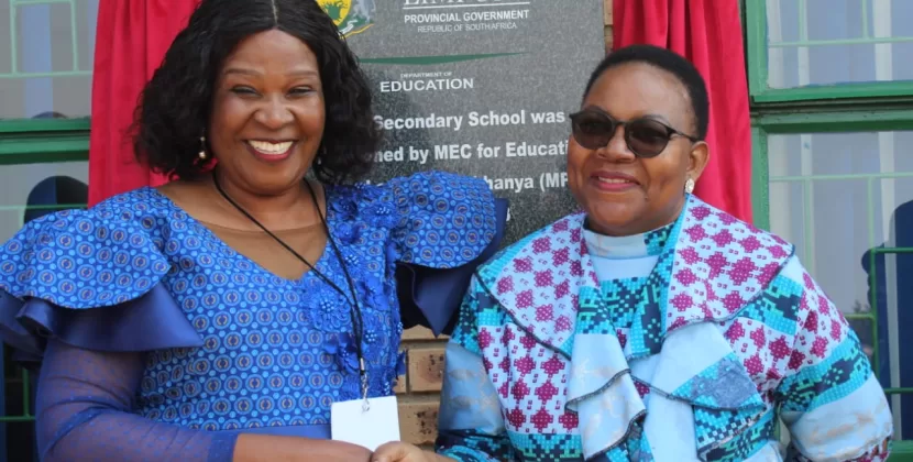 Limpopo MEC Mavhungu Lerule-Ramakhanya hands over a refurbished block at Manyong Secondary School